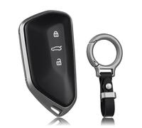 OFF WE GO Funda Llave Coche Carcasa Mando para VW Golf 8 MK8 Skoda Octavia 8 Enyaq Cupra Born Formentor Seat Leon Ateca Casos de la Cubierta de Llave con Llaveros TPU Funda Tarjeta Llave, Negro