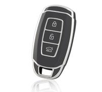 OFF WE GO Funda Llave Coche Carcasa para Hyundai ix35 i10 i30 i30N Accent Santa Fe Tucson Verna Kona ioniq Elantra Hybrid Casos de la Cubierta de Llave TPU Funda Tarjeta Llave, Plata Gris