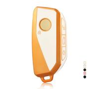 OFF WE GO Funda Llave Coche Carcasa para Mando con BMW X1 X4M X5 X6 X7 2er 3er 5er 7er iX/i4/i7 XM Casos de la Cubierta de Llave TPU Funda Tarjeta Llave, Oro Blanco