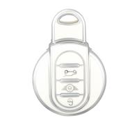 OFF WE GO Funda Llave Coche Carcasa para Mando para BMW Mini F54 F55 F56 F57 F60 Cooper F54 F55 F56 F57 F60 Clubman Countryman Casos de la Cubierta de Llave TPU Funda Tarjeta Llave, Plata Blanca