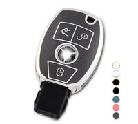 OFF WE GO Funda Llave Coche Carcasa para Mando para Mercedes Benz A B C E ML S V W R CL CLK W176 W245 A203 W204 W211 W245 Casos de la Cubierta de Llave TPU Funda Tarjeta Llave, Plata Gris