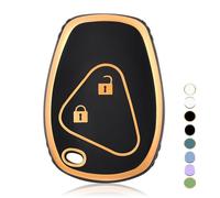 OFF WE GO Funda Llave Coche Carcasa para Mando para Renault Clio Modus Twingo Kangoo Master Trafic Dacia Logan Sandero Opel Vivaro Movano Casos de la Cubierta de Llave Funda Tarjeta Llave, Oro Negro