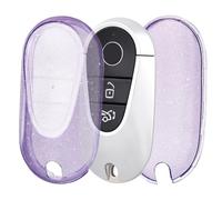 OFF WE GO Funda Llave Coche Carcasa para Mercedes Benz C E G S Classe W206 W223 GLC X254 EQS V297 EQE V295 S300 S350 S400 S450 S350L Casos de la Cubierta de Llave TPU Funda Tarjeta Llave, Morado