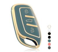 OFF WE GO Funda Llave Coche Carcasa para MG MG4 MG5 MG6 MG ZS EV HS EHS ZX GT,para Roewe RX3 RX8 ERX5 RX5 I6 I5 Casos de la Cubierta de Llave TPU Funda Tarjeta Llave, Oro Azul