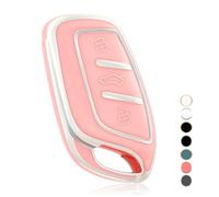 OFF WE GO Funda Llave Coche Carcasa para MG MG4 MG5 MG6 MG ZS EV HS EHS ZX GT,para Roewe RX3 RX8 ERX5 RX5 I6 I5 Casos de la Cubierta de Llave TPU Funda Tarjeta Llave, Plata Rosa