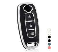 OFF WE GO Funda Llave Coche Carcasa para Nissan XTrail Qashqai Altima Teana Ariya 2023 Qashqai e-Power 2023 XTrail 2023 Casos de la Cubierta de Llave TPU Funda Tarjeta Llave, Plata Negra