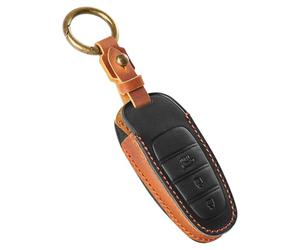 OFF WE GO Funda Llave de Cuero Coche Carcasa Mando para Hyundai Tucson Nexo Santa Fe TM Ioniq 5 Sonata DN8 Casos Cubierta Llave con Llaveros Funda Tarjeta Llave, Azul