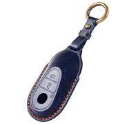 OFF WE GO Funda Llave de Piel Coche Carcasa Mando para Mercedes Benz C-Class W206 S-Class W223 GLC X254 EQS V297 EQE V295 Casos Cubierta Llave con Llaveros Funda Tarjeta Llave, Azul