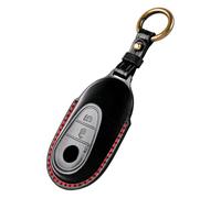 OFF WE GO Funda Llave de Piel Coche Carcasa Mando para Mercedes Benz C-Class W206 S-Class W223 GLC X254 EQS V297 EQE V295 Casos Cubierta Llave con Llaveros Funda Tarjeta Llave, Negro
