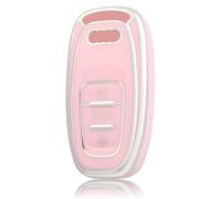 OFF WE GO Funda para Llave Coche con Audi Carcasa para Mando Compatible con A1 S1 A3 S3 RS3 A4 S4 8K B8 A5 S5 RS5 A6 S6 RS6 4F 4G A7 A8 S8 Q3 Q5 Q7 TT TTS TTRS R8 Funda para Tarjeta Llave, Plata Polvo