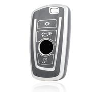 OFF WE GO Funda para Llave Coche con BMW Carcasa para Mando Compatible con 1 2 3 4 5 6 7 Series X3 X4 M2 M3 M4 M5 M6 F10 F11 F20 F21 Funda para Tarjeta de Llave, Plata Gris