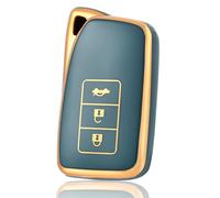 OFF WE GO Funda para Llave Coche con Lexus Carcasa para Mando Compatible con CT GS GX IS ES LS LC LX NX RX RC 450H 300H RC200t RC300 RC350 ES300H RX250T GS200t Funda para Tarjeta de Llave, Oro Azul