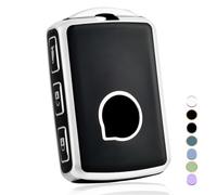 OFF WE GO Funda para Llave Coche con Volvo Carcasa para Mando Compatible con C30 S60 S80 S90 V60 V70 V90 XC40 XC60 XC70 XC90 S60L T5 T6 T8 4 Botones TPU Funda para Tarjeta de Llave, Plata Negra