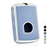 OFF WE GO Funda para Llave Coche con Volvo Carcasa para Mando Compatible con C30 S60 S80 S90 V60 V70 V90 XC40 XC60 XC70 XC90 S60L T5 T6 T8 4 Botones TPU Funda para Tarjeta de Llave, Plata Azul