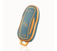 OFF WE GO Funda protectora para llave de coche, compatible con Tesla Model S, color azul y dorado