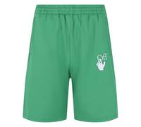 Off-White Hands Off Logo Skate Fit Green Track Sweat Shorts