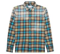 Off-White Helvetica Pattern Camel Beige Flannel Shirt