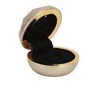 OFFAXE Boîte à Bagues Ronde, Boîte à Bagues de Fiançailles Avec Lumière LED, Organiseur de Bijoux pour Mariage,Fiançailles,Proposition,Anniversaire (Golden)