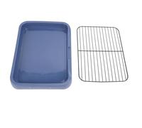 OFFAXE Dog Potty Tray, Portable Puppy Toilet, Odorless Indoor Potty Holder with Grille for Small and Medium Dogs, Removable Training Pad