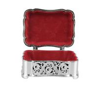 OFFAXE Joyero Decorativo, 2 -Storey 2 -Storey Almacenamiento de aleación Vintage con Cerradura, Caja de organización Verde Oscuro para Collares de aretes de Anillos, casa de Viaje (Silver)