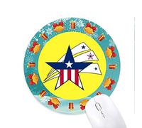 offbb America Bandera de la Estrella Brillar Mouse Pad Mousepad Redondo de Goma