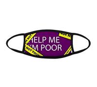 offbb Máscara de algodón resistente al polvo con texto "Help Me I Am Poor"