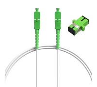 OFFCUP 1m Cable de Fibra Óptica SC/APC, Latiguillo Simplex Monomodo LSZH, Incluye Adaptador de Fibra Óptica, Compatible con Tim, Vodafone, Windtre, Fastweb e Iliad, Transmisión de Datos Estable