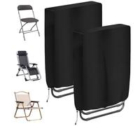 OFFCUP 2 Piezas Funda para Silla Plegable para Exteriores, 210D Impermeable Fundas de Plegable para Tumbona de Tela Oxford, Antipolvo Anti-UV Anti Viento Fundas para Tumbonas, 93 x 82cm
