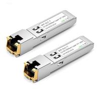 OFFCUP 2-Piezas SFP+ RJ45 Copper Transceiver, 1.25GBase-T RJ-45 SFP+ Module, Velocidad de transmisión de 10/100/1000 Mbps, Compatible con Mikrotik, Fortinet, Netgear y D-Link (CAT5/CAT6, 100m)