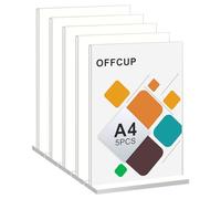 OFFCUP A4 Soporte de Menú, 5pcs Soporte para Letreros, T Expositor de Mesa, para Soporte Carteles Expositor Publicitario Soportes de Sobremesa para Carteles Soporte de Sobremesa de Acrílico