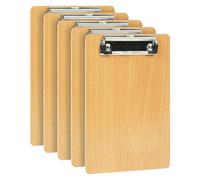 OFFCUP A5 Portapapeles de Madera con Pinza, 5 Piezas Portapapele con Agujero Colgante, A5 Clipboard Tablero de Escritura, Tableros con Pinza para Notas