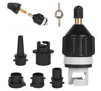 OFFCUP Adaptador de Válvula, Bomba de Aire Sup Convertidor con 4 Boquillas, Bomba de Aire Multifunción Inflable Válvula Adaptador Accesorios para Paddle Board Canoa Kayak Bote Inflable