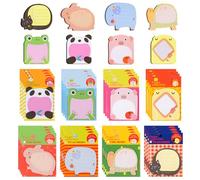 OFFCUP Bloc de notas adhesivas, 32 unidades de animales Sticky Notes Adhesivas, 640 hojas mini notas adhesivas de colores notas adhesivas para oficina, escuela, regalos para estudiantes niños