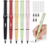 OFFCUP Bolígrafo Sin Tinta, 5pcs Lapiz Eternos, con 5pcs Cabezales Reemplazables y Goma de Borrar, Lápiz Sin Tinta, para Dibujo de Artista Estudiante, Regalo para Niños - Color Sólido