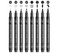 OFFCUP Bolígrafos de Dibujo, 8pcs Plumas de Línea Fina, Bolígrafos de Ilustración, para Bocetos, Cómic, Dibujo, Ilustración, Técnico, Arquitectura, Escritura, Notas y Diseño Gráfico - Negro