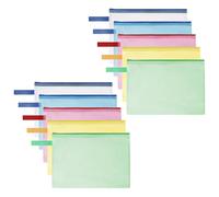 OFFCUP Bolsa de Archivo de Cremallera, 10PCS A5 Bolsa de Documentos, Malla Bolsa de Archivo Bolsas de Cremallera de Almacenamiento para Cosméticos Suministros de Oficina Accesorios (Colore)