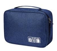 OFFCUP Bolsas ElectróNicos Accesorios, Bolsa de Almacenamiento Digital Multifuncional Adecuado, Organizador Cables Viaje de Gran Capacidad para Ipads, Cables de Datos, Discos Duros (Azul Marino)