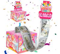 OFFCUP Caja Regalo Dinero Cumpleaños, Hucha de Cumpleaños para Tirar, Regalos en Efectivo con Caja Sorpresa con Tarjeta de Felicitación para Padres, Amantes, Niños y Amigo (Unicornio)