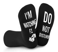 OFFCUP Calcetines Divertidos para Hombre y Mujer, 'DO NOT DISTURB I'M WATCHING F1', EU 39-45, Algodón Novedad Calcetines de Tripulación, Regalo Original para Amantes del Fórmula 1