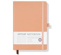 OFFCUP Cuaderno Rayado A5, Cuaderno de Piel de 192 Páginas, Banda Elástica Bloc de Notas, Diario de Rayas con Tapa Dura de 80 gsm para Escribir Trabajar Estudiar Agenda (Rosa)