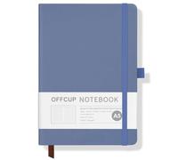 OFFCUP Cuaderno Rayado A5, Cuaderno de Piel de 192 Páginas, Banda Elástica Bloc de Notas, Diario de Rayas con Tapa Dura de 80 gsm para Escribir Trabajar Estudiar Agenda (Azul)