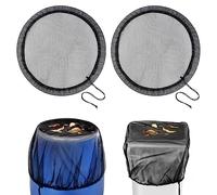 OFFCUP Cubierta de malla para barriles de lluvia, 2 piezas de cubierta de barril de lluvia, red de barril de lluvia de 95 cm, red ajustable contra insectos y hojas que caen, para el hogar, al aire