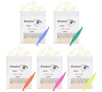 OFFCUP Elásticos Multiuso, 500pcs Dentales Elásticas, 16/3Pulgadas Bandas de Goma Multiusos con 5 Colocadores Elásticos Ortodónticos de Plástico, para Dientes Paréntesis, Dientes Separados