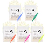 OFFCUP Elásticos Multiuso, 500pcs Dentales Elásticas, 16/5 Pulgadas Bandas de Goma Multiusos con 5 Colocadores Elásticos Ortodónticos de Plástico, para Dientes Paréntesis, Dientes Separados