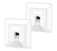 OFFCUP Enchufe de Red, 2x Montaje Empotrado Ethernet, Tapa RJ45 con 1X Puerto RJ45, 500 MHz 10 GBit/s, Toma Blindada para Cable de Red