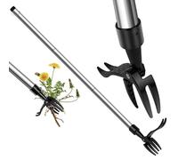 OFFCUP Extractor de Malezas Hierbas Manual, 100cm Herramienta Deshierbe Manual Mango Largo, Desmalezar Hierbas de Pie para Patio y Jardín (Negro)