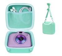 OFFCUP Funda para Cámara Infantil, Estuche para Cámara Infantil Compatible con Fujifilm Instax Mini 12/11, 14 * 14 * 8cm, Almacenamiento de Cables y Accesorios, Solo Funda (Verde)