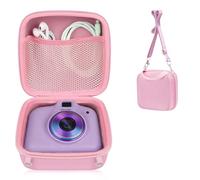 OFFCUP Funda para Cámara Infantil, Estuche para Cámara Infantil Compatible con Fujifilm Instax Mini 12/11, 14 * 14 * 8cm, Almacenamiento de Cables y Accesorios, Solo Funda (Rosa)