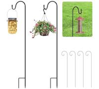 OFFCUP Gancho de Pastor para Exteriores, 2pcs 75cm Varilla de Metal para Jardín con Ganchos Estaca Jardín para Colgar Plantas, Linterna de Luz Solar, Decoraciones de Vacaciones, Comederos de Pájaros
