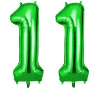 OFFCUP Globo Cumpleaños Verde, Globos Número 11 101cm, 40 Inch Globo Numeros Gigante, Grande Globos Foil Inflar con Helio o Aire para Niño Niña Adultos La Boda Aniversario Cumpleaños Fiestas